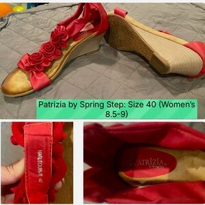 Patrizia by Spring Step Red and Gold Wedge Sandals